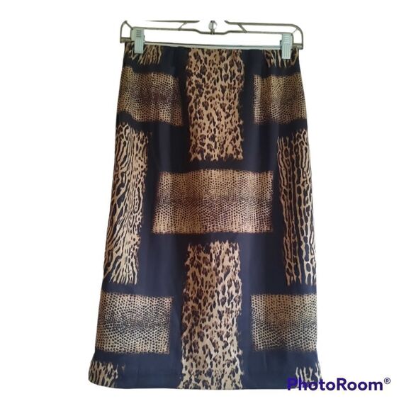 Carmen Marc Valvo Animal Print Skirt - Picture 1 of 4